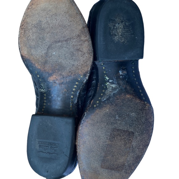 Los Altos Black Animal Textured Leather Cowboy Boots - Picture 4 of 10